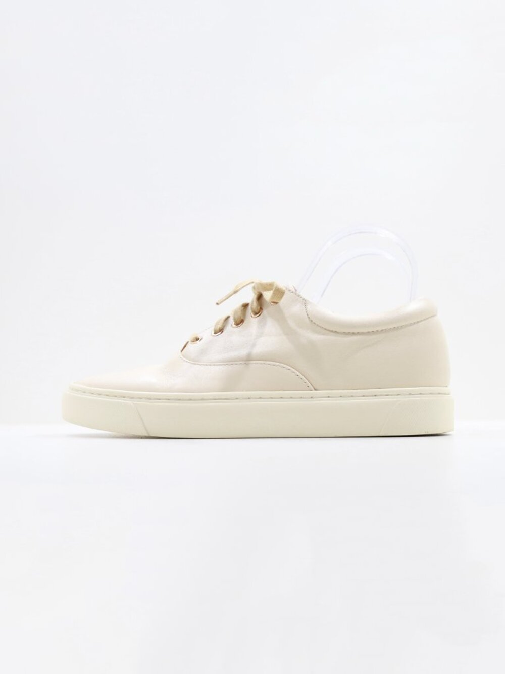Nisolo Elayna Cream Leather Low Top Fashion Sneakers - Women's 8.5